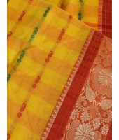 DESH BIDESH Women's Handloom Cotton Traditional Bengal Tant Saree with Nakshi Kata Design Without Blouse Piece