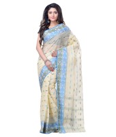 Women Pure Bengal Tant Traditional Handloom Bengali Cotton Saree Noyonchuri Design Without Blouse Piece