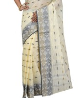 Women Pure Bengal Tant Traditional Handloom Bengali Cotton Saree Noyonchuri Design Without Blouse Piece