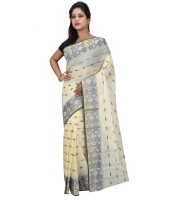 Women Pure Bengal Tant Traditional Handloom Bengali Cotton Saree Noyonchuri Design Without Blouse Piece