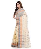 Women Pure Bengal Tant Traditional Handloom Bengali Cotton Saree Noyonchuri Design Without Blouse Piece