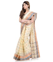 Women Pure Bengal Tant Traditional Handloom Bengali Cotton Saree Noyonchuri Design Without Blouse Piece