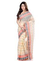 Women Pure Bengal Tant Traditional Handloom Bengali Cotton Saree Noyonchuri Design Without Blouse Piece