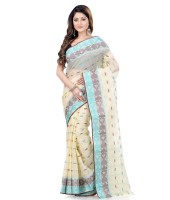 Women Pure Bengal Tant Traditional Handloom Bengali Cotton Saree Noyonchuri Design Without Blouse Piece