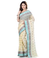 Women Pure Bengal Tant Traditional Handloom Bengali Cotton Saree Noyonchuri Design Without Blouse Piece