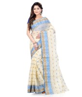 Women Pure Bengal Tant Traditional Handloom Bengali Cotton Saree Noyonchuri Design Without Blouse Piece