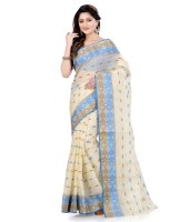 Women Pure Bengal Tant Traditional Handloom Bengali Cotton Saree Noyonchuri Design Without Blouse Piece