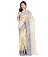 Women Pure Bengal Tant Traditional Handloom Bengali Cotton Saree Noyonchuri Design Without Blouse Piece