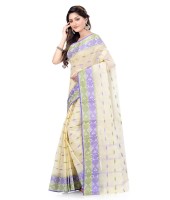 Women Pure Bengal Tant Traditional Handloom Bengali Cotton Saree Noyonchuri Design Without Blouse Piece