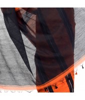 DESH BIDESH Women`s Bengal Handloom Cotton Silk Saree With Blouse Piece (Orange Black)