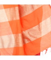 DESH BIDESH Women`s Bengal Handloom Cotton Silk Saree With Blouse Piece (Orange Khaki)