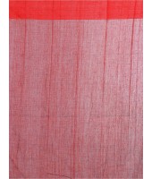 Red & Black Traditional Bengali Handloom Tant Pure Cotton Saree Pompom Desigined With Blouse Piece