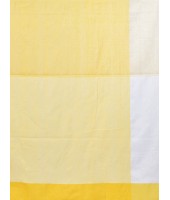 Women`s Traditional Bengali Handloom Tant Pure Cotton Saree Pompom Desigined With Blouse Piece (Yellow White)