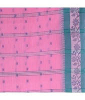 DESH BIDESH Women`s Traditional Tant Pure Cotton Handloom Saree Woven Sudarshana Designer Without Blouse Piece (Pink)