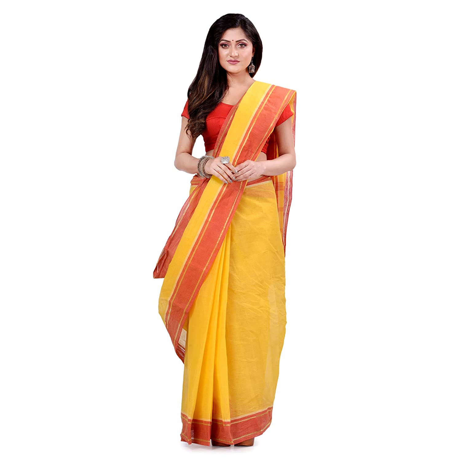 Buy MULMUL HANDLOOM Blocked Printed Bollywood Pure Cotton Multicolor Sarees  Online @ Best Price In India | Flipkart.com