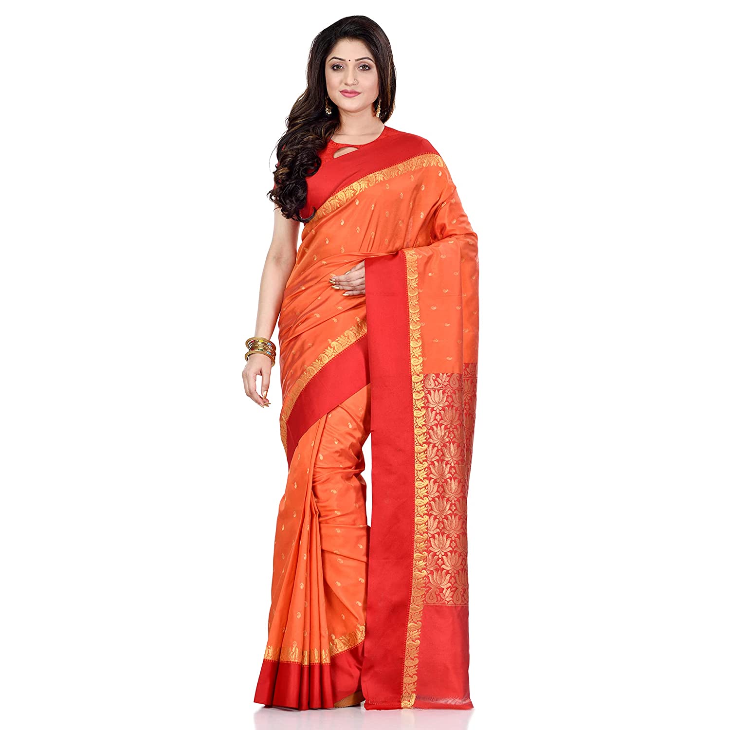 Pink and fanta orange double shade colour wedding saree - 3C8A9499 - YouTube