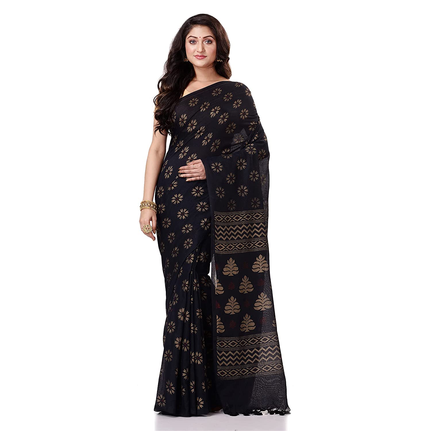 Buy the elegant Midnight Black Woven Paithani Saree on Karagiri | SALE