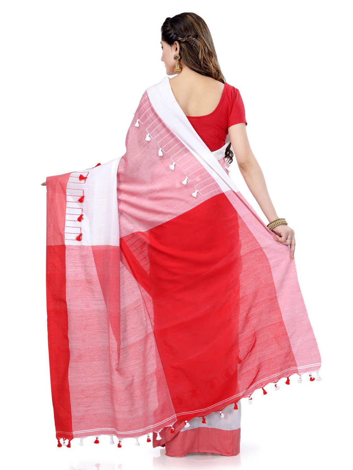 Buy Bengali Saree Red And White for Women Online from India's Luxury  Designers 2024