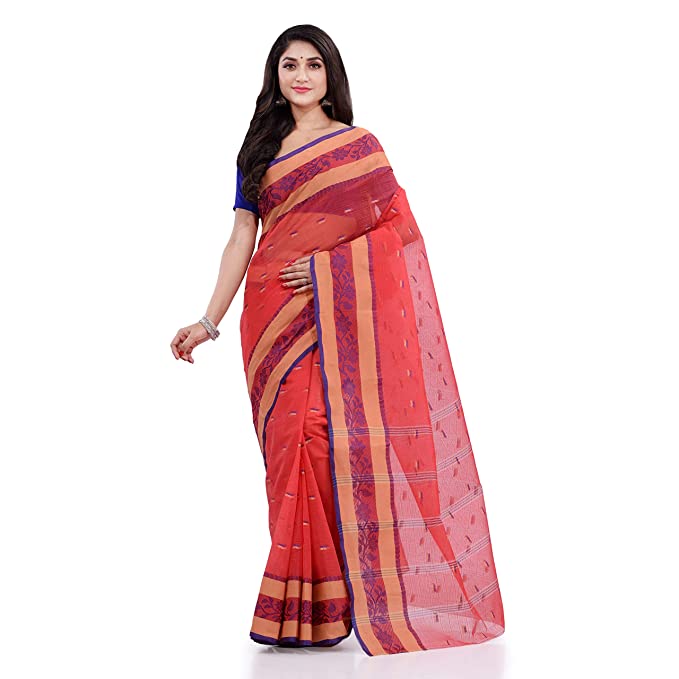 Buy WoodenTant Women Mustard Woven Design Pure Cotton Saree | saree for  women | sarees | sarees latest | sari | pure cotton tant saree Online at  Best Prices in India - JioMart.